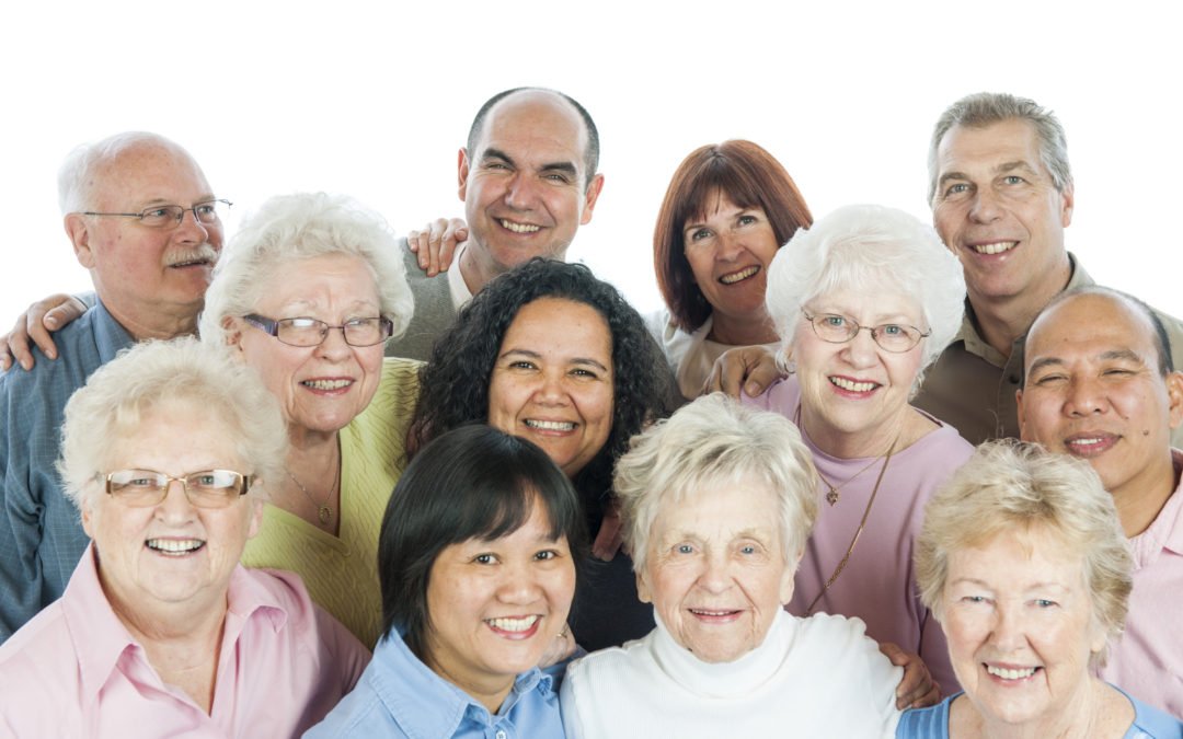 Older people in a group